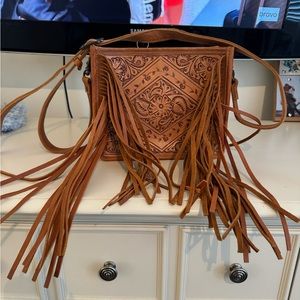 American Darling Hand Tooled Genuine Leather Purse - Cross Body